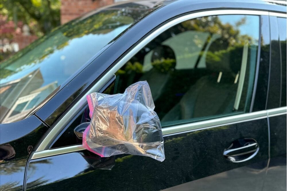 Why Put Bags Over Car Mirrors When Traveling Alone?